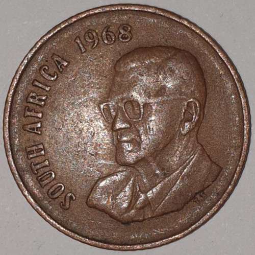 1968 ENG - 2 CENT COIN (TWO CENT COIN) - RSA - BRONZE - KM#66.2 - WILDEBEEST